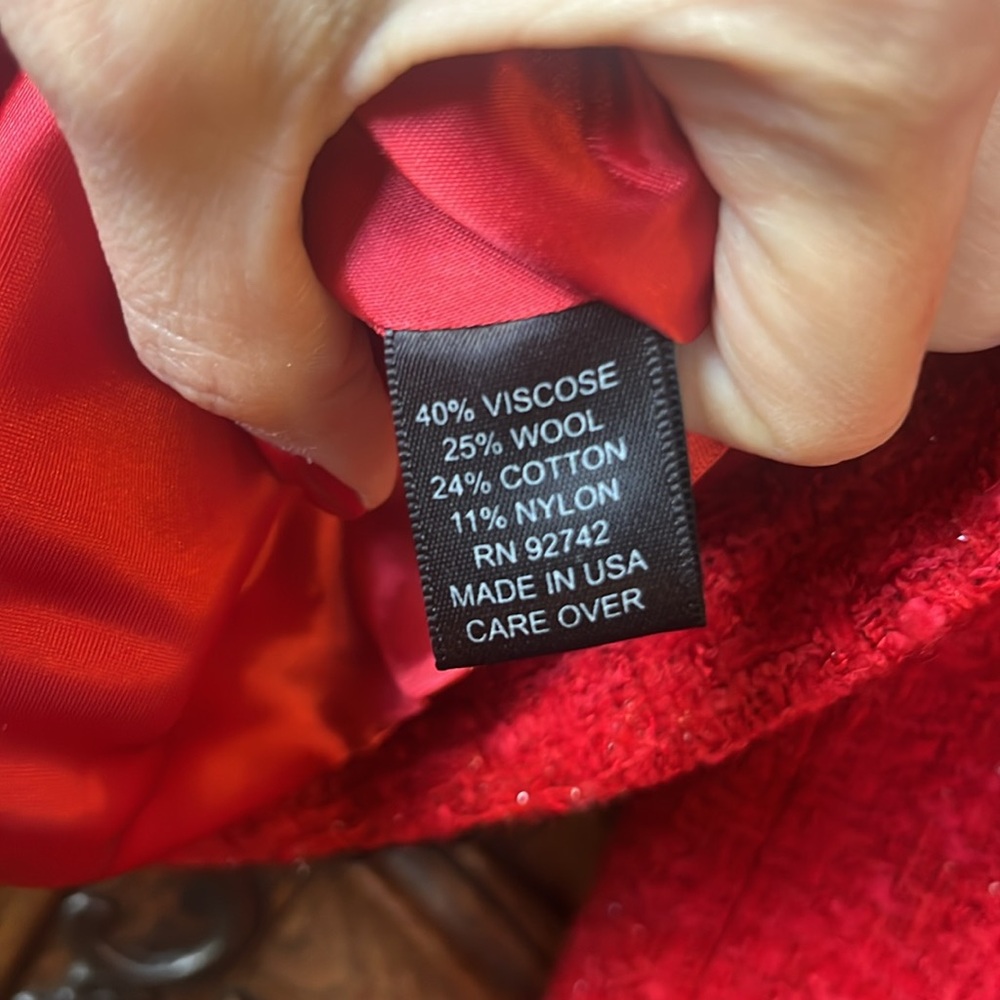 Juliana Collezione Red Tweed Jacket - Picture 8 of 11